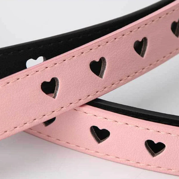 Women PU Leather Heart Belt