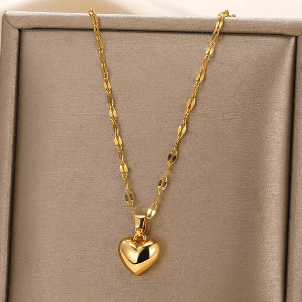 Stainless Steel Heart Pendant Necklace