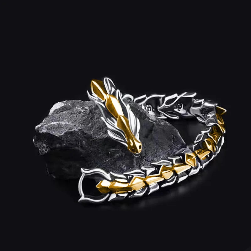 Men's Silver Dragon Bracelet